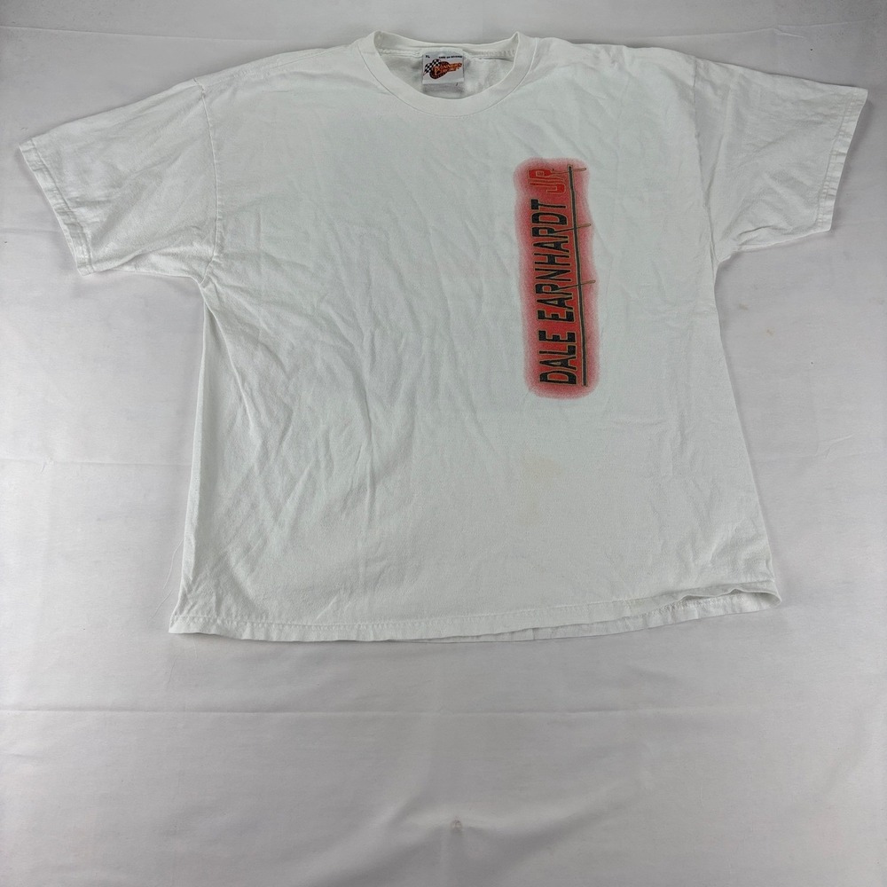 Winners Circle Dale Earnhardt Jr Budweiser NASCAR Racing T-Shirt Mens XL White